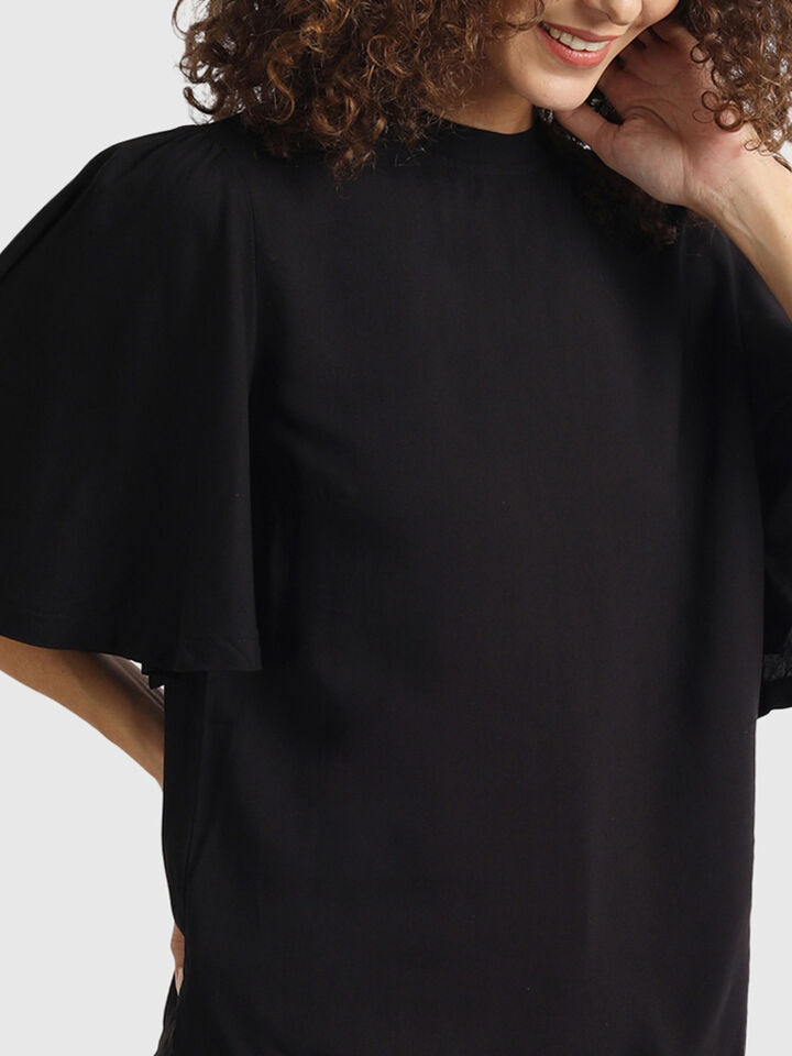 Solid Top with Frill Sleeves image number 2